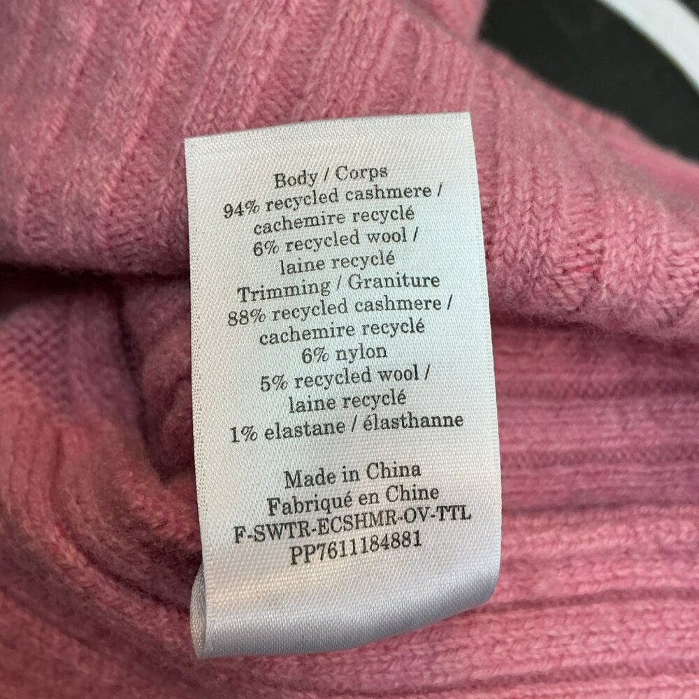 Everlane Womens Pink Recycled Cashmere Turtleneck Sweater Size S - Picture 10 of 11